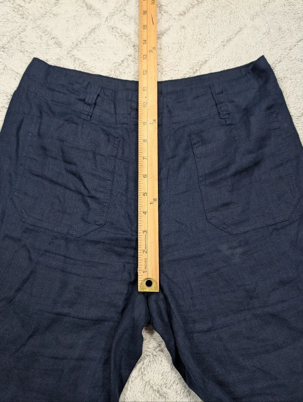 Quince Pants Womens 4 Blue Navy European Linen Wide Leg Trousers Casual